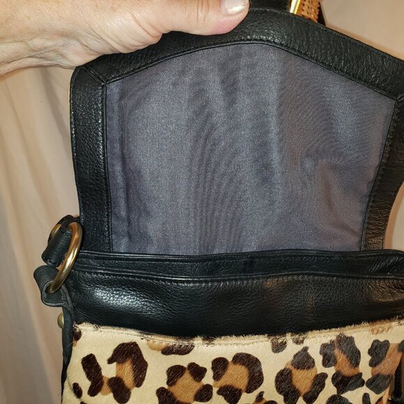 Vintage Via Neroli Leopard Print & Leather Crossbody Handbag - Picture 9 of 15
